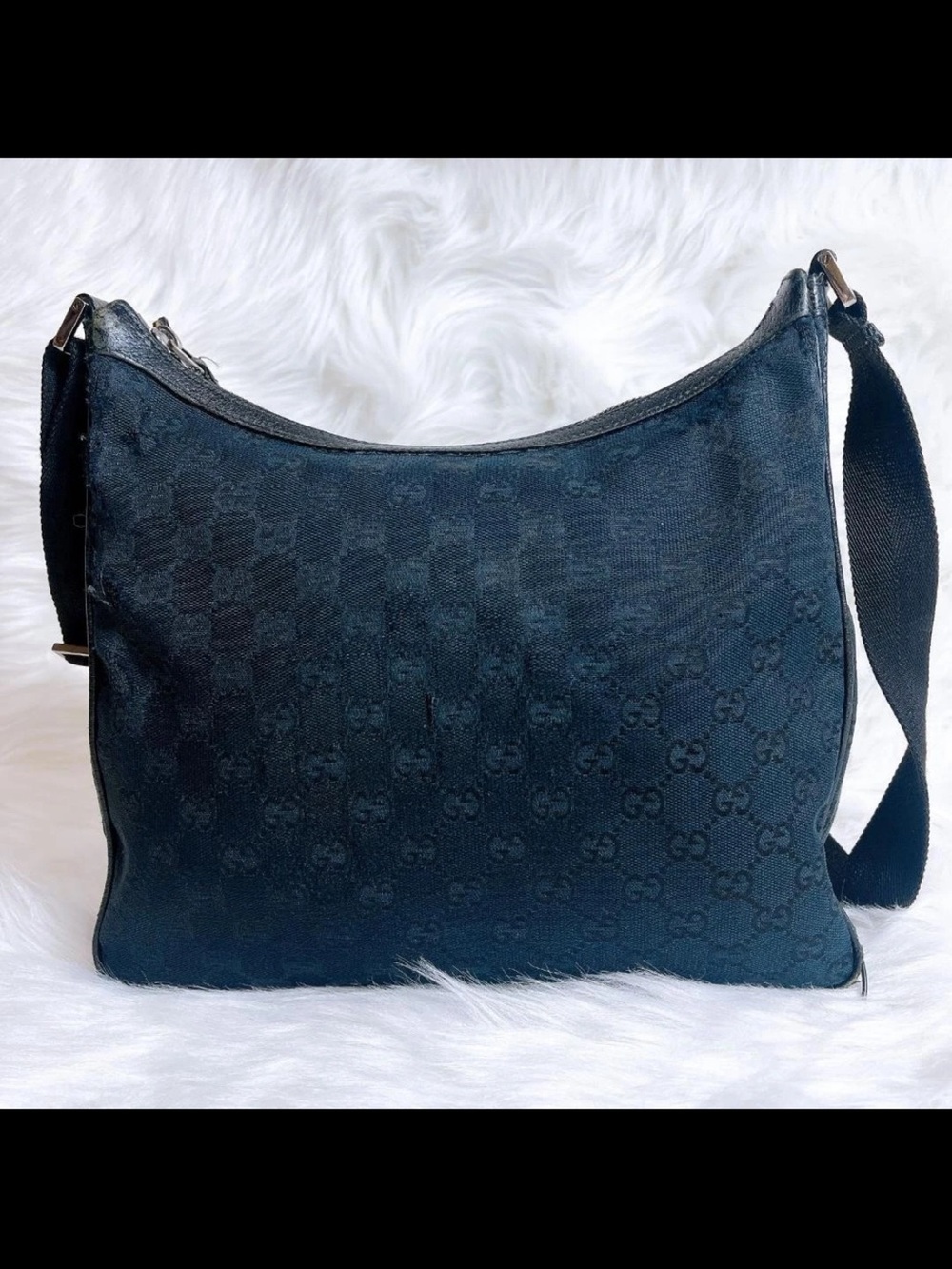 Gucci Black Monogram Crossbody Shoulder Bag